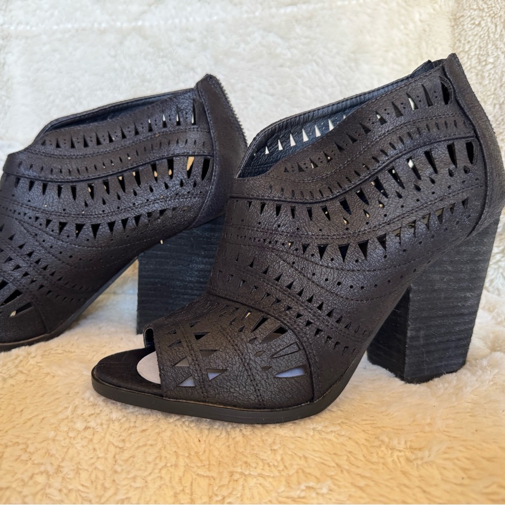Corkys Black Chunky Heel Peep-Toe Sandals